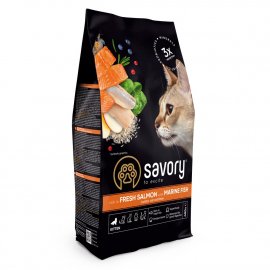 Savory Kitten Rich in Fresh Salmon with Marine Fish сухий корм для кошенят усіх порід ЛОСОСЬ та МОРСЬКА РИБА