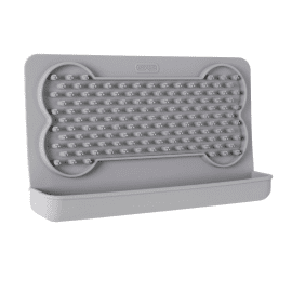 Dexas Snack & Distract - Silicone Licking Mat силіконовий килимок для ласощів та лизання, горизонтальний, світло-сірий
