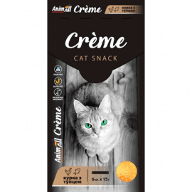 AnimAll Cat Snack Creme ласощі у вигляді крему для котів КУРКА ТА ТУНЕЦЬ