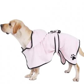 Fovis Derby полотенце-халат из микрофибры с капюшоном и поясом для собак и кошек, розовый