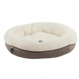Harley & Cho BAGEL FUR MILKY лежак для собак и кошек овальный с мехом, молочный
