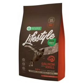 Natures Protection Lifestyle GRAIN FREE SALMON STERILISED беззерновой корм для стерилизованных взрослых кошек ЛОСОСЬ