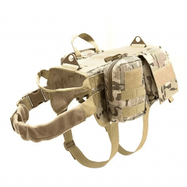 Fovis Derby Heavy Duty тактична шлея-жилет для собак із сумками для дресирування, камуфляж