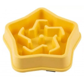 WahoPet Slow Feeder миска-лабіринт для повільного годування ЗІРКА, жовтий