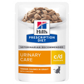 Hill's Prescription Diet c/d Multicare Urinary Care Chicken влажный корм для кошек для здоровья мочевыводящих путей КУРИЦА, пауч