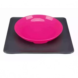 Trixie YUMMYNATOR BOWL Коврик и миска с винтовой фиксацией 2в1, розовый / серый