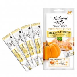 Natural Kitty Creamy Treats Chicken & Pumpkin крем-снеки для кошек КУРИЦА И ТЫКВА