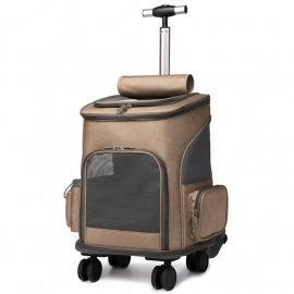 Voyager Pet Trolley Bag водонепроницаемая тележка-рюкзак для кошек и собак, бежевый