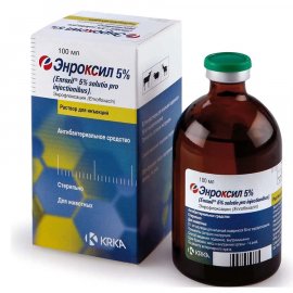 Krka Enroxil (Енроксил) 5% - антибіотик, антибактеріальна суспензія для ін'єкцій
