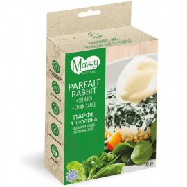Mavsy Freeze Dried Rabbit Parfait, Spinach & Cream ласощі для собак від 3 місяців ПАРФЕ З КРОЛИКА НА ШПИНАТНІЙ ПОДУШЦІ З ВЕРШКОВИМ СОУСОМ