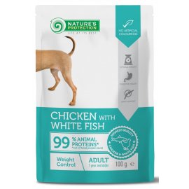 Natures Protection (Нейчез Протекшин) Weight Control Adult Chicken & White Fish влажный корм для контроля веса собак КУРИЦА и БЕЛАЯ РЫБА, пауч