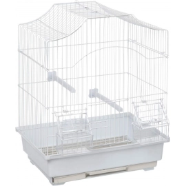 Flamingo (Фламинго) LAMPUNG Клетка для маленьких птиц (канарейки), белый металл