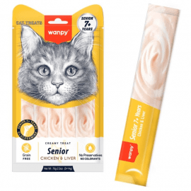 Wanpy Creamy Lickable Treats Senior Chicken & Liver ласощі для котів з лактобактеріями КУРКА та ПЕЧІНКА