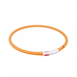 Trixie Flash Light USB светящийся ошейник из силикона, оранжевый (12646)