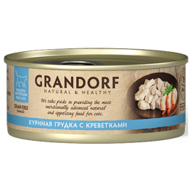 Grandorf (Грандорф) консерва для кошек КУРИНАЯ ГРУДКА С КРЕВЕТКАМИ