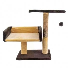 Пухнастики кігтеточка з диваном для кішок, шоколад з бежевим