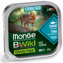 Monge Cat Bwild Grain Free Sterilised Tuna & Vegetables влажный корм для стерилизованных кошек ТУНЕЦ и ОВОЩИ, паштет