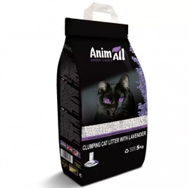 AnimAll Expert Choice ЛАВАНДА бентонитовый комкующийся наполнитель для кошачьего туалета, средняя фракция, 5 кг