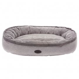 Harley & Cho DONUT SOFT TOUCH GREY овальный лежак для собак, серый Harley & Cho DONUT SOFT TOUCH GREY овальный лежак для собак, серый