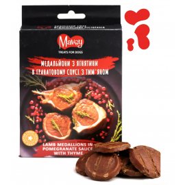 Mavsy Refined jerky Lamb Medallions, Pomegranate Sauce & Thyme лакомство для собак от 3 месяцев ЯГНЕНОК В ГРАНАТОВОМ СОУСЕ С ТИМЬЯНОМ