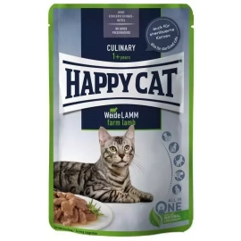 Happy Cat (Хэппи Кет) MEAT IN SAUCE CULINARY FARM LAMB влажный корм для кошек кусочки в соусе ЯГНЕНОК