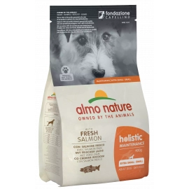 Almo Nature Holistic MAINTENANCE EXTRA SMALL-SMALL ADULT DOG WITH FRESH SALMON сухий корм для дорослих собак міні та малих порід ЛОСОСЬ