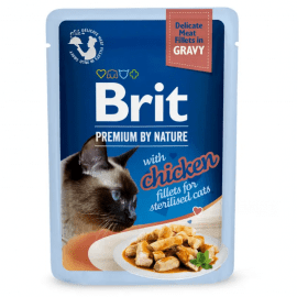 Brit Premium Cat Sterilised Chicken Delicate Fillets in Gravy вологий корм для стерилізованих кішок КУРКА