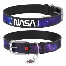 Collar WAUDOG DESIGN нашийник шкіряний c QR паспортом NASA21
