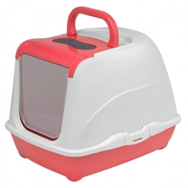Moderna FLIP CAT закрытый туалет для кошек с откидной крышкой, коралловый