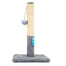 Пухнастики Дряпка-стовпчик на підставці для котів, сизаль, сірий