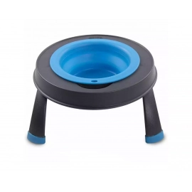 DEXAS Single Elevated Feeder - Миска одинарная на складной подставке для собак и кошек, голубой