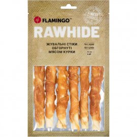 Flamingo Лакомство для собак ЖЕВАТЕЛЬНЫЕ СТИКИ ОБВЕРНУТЫЕ МЯСОМ КУРИЦЫ