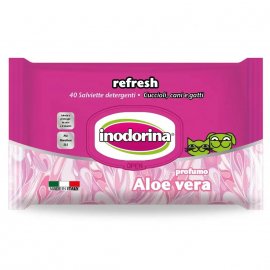 Inodorina Salv Refresh Aloe Vera вологі серветки з алое віра для собак та кішок