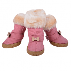 Ruispet утепленные ботинки для собак малых пород, розовый