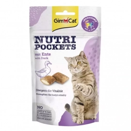 Gimcat NUTRI POCKETS DUCK & MULTI VITAMIN лакомство для кошек УТКА + МУЛЬТИВИТАМИН