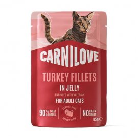 Carnilove Jelly Turkey with Valerian влажный корм для кошек, кусочки в желе ИНДЕЙКА и ВАЛЕРЬЯНА