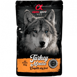 Alpha Spirit Turkey Mousse беззерновой влажный корм для собак ИНДЕЙКА, пауч
