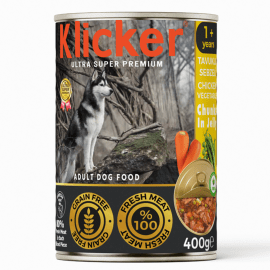 Klicker Dog Chicken & Vegetable Jelly влажный корм для собак, кусочки в желе КУРИЦА, МОРКОВЬ и ГОРОШЕК