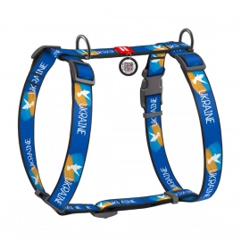 Collar WAUDOG Nylon шлея анатомическая H-образная с QR-паспортом, ФЛАГ