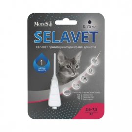 Modes Selavet капли на холку от блох, клещей и гельминтов для кошек