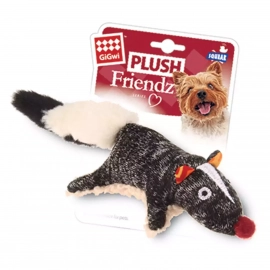 GiGwi (Гигви) Plush Friendz СКУНС игрушка для собак с пищалкой, 9 см