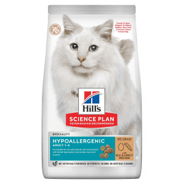 Hill's Science Plan Feline Adult Hypoallergenic сухой гипоаллергенный корм для кошек ЯЙЦО И НАСЕКОМЫЕ