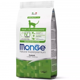 Monge Cat Monoprotein Adult Rabbit сухой монопротеиновый корм для кошек КРОЛИК Monge Cat Monoprotein Adult Rabbit сухой монопротеиновый корм для кошек КРОЛИК