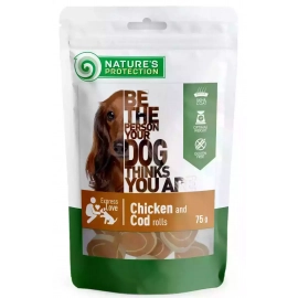 Natures Protection (Нейчез Протекшин) Chicken And Cod Rolls Лакомство для собак рулетики  КУРИЦА И ТРЕСКА