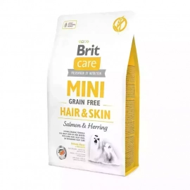 Brit Care Dog Grain Free Mini Hair & Skin Salmon & Herring беззерновий сухий корм для шкіри та шерсті собак міні порід ЛОСОСЬ та ОСЕЛЕДЕЦЬ