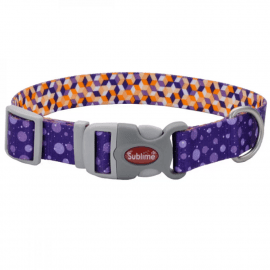 Coastal (Костал) Sublime ошейник для собак, ФИОЛЕТОВЫЕ КАПЛИ, ОРАНЖЕВЫЕ КУБИКИ