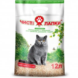 Чистые лапки СТАНДАРТ ДРЕВЕСНЫЙ наполнитель в туалет для котов
