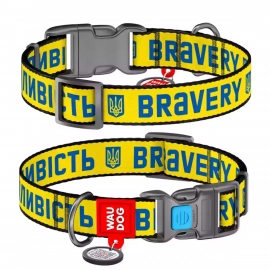 Collar WAUDOG Nylon нашийник з QR паспортом, пластиковий фастекс, СМІЛИВІСТЬ