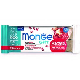 Monge Dog Gift Skin Support Adult Salmon & Pomegranate лакомство для собак, фруктовый батончик для кожи и шерсти ЛОСОСЬ и ГРАНАТ