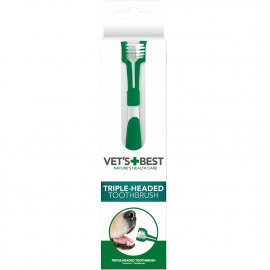 Vets Best Triple Headed Toothbrush зубная щетка с тремя насадками для ухода за зубами и пастью собак